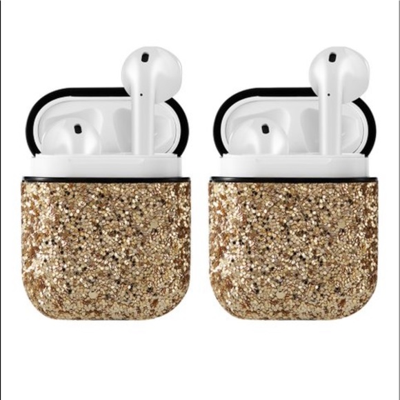New Nanette Lepore Black & Gold Crystal Airpods Case Tech Accessory - Picture 2 of 15